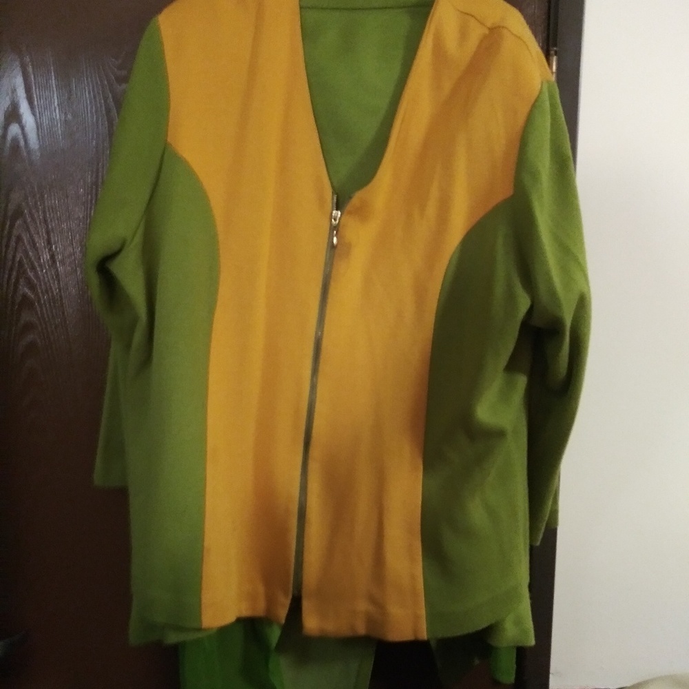 Olive Green & Mustard Knit